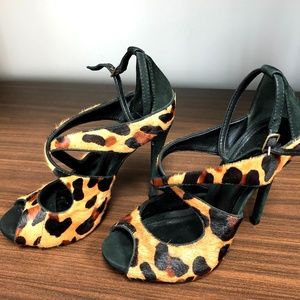 SCHUTZ cheetah Heels Leather Sole